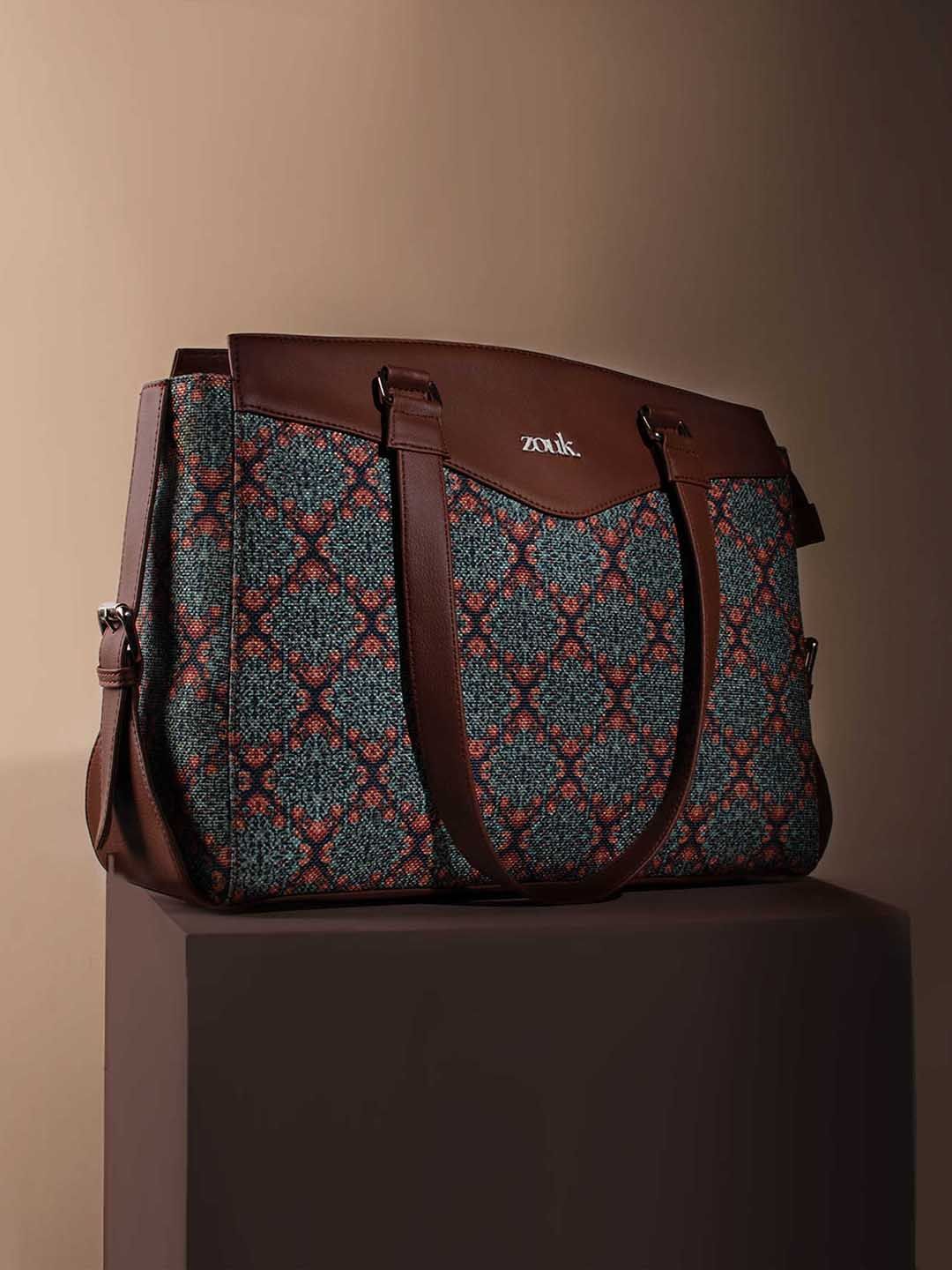 ZOUK Kolkata Nouveau Ethnic Motifs Printed Shopper Handheld Bag