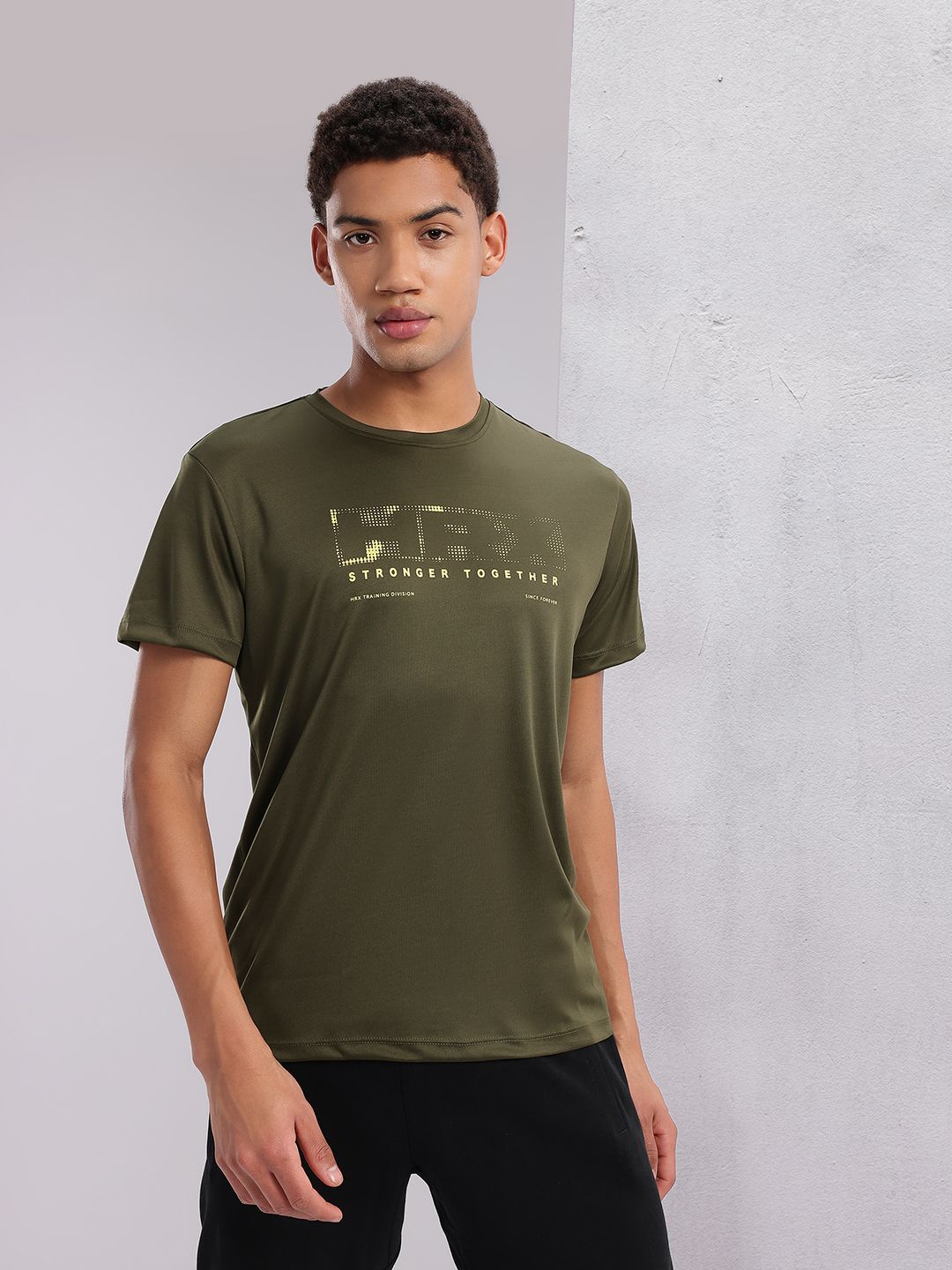 HRX by Hrithik Roshan Typography Print Rapid-Dry Training T-shirt