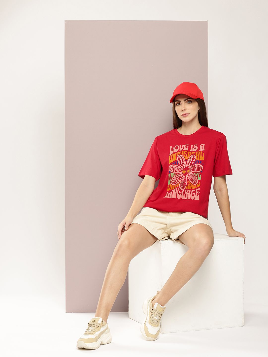 DILLINGER Women Graphic Printed Oversized T-shirt