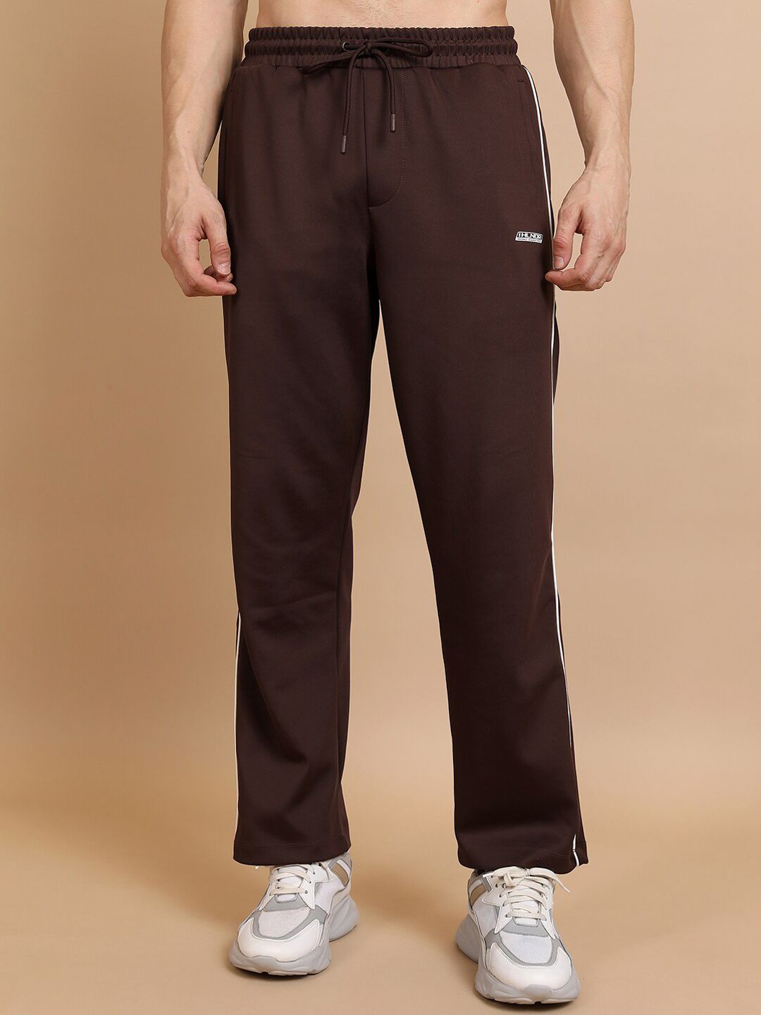 HIGHLANDER Relaxed Fit Drop Shoulder Full Zip Highneck Sweatshirt With Track Pant Co-Ords
