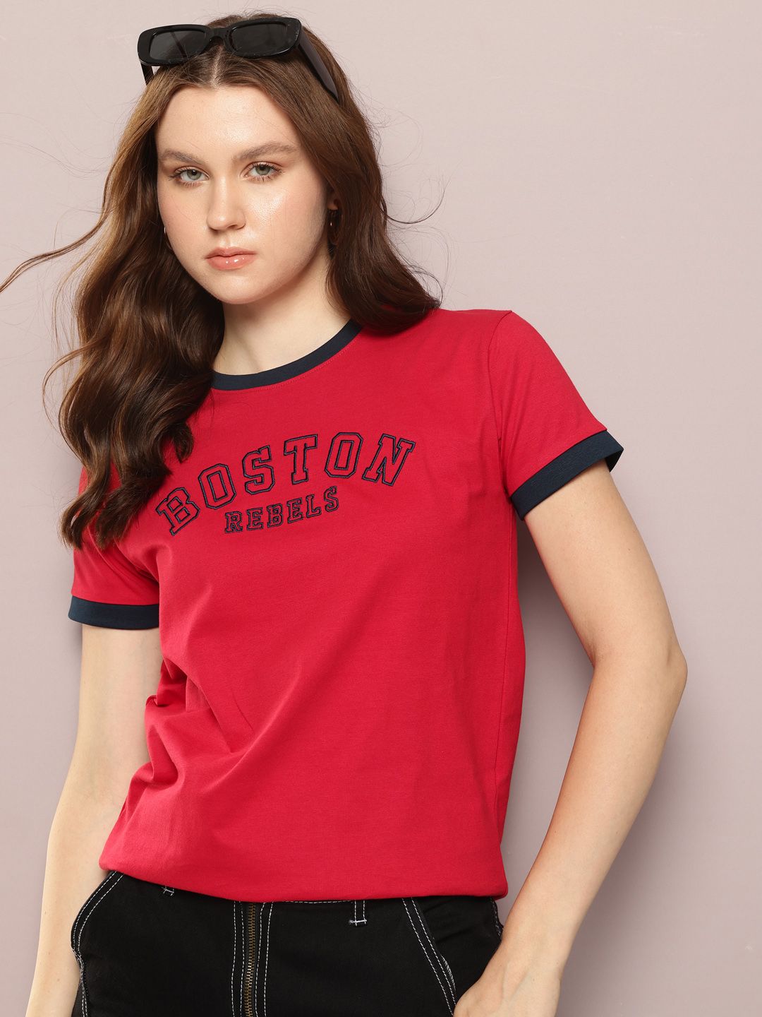 DILLINGER Typography Embroidered Pure Cotton T-shirt