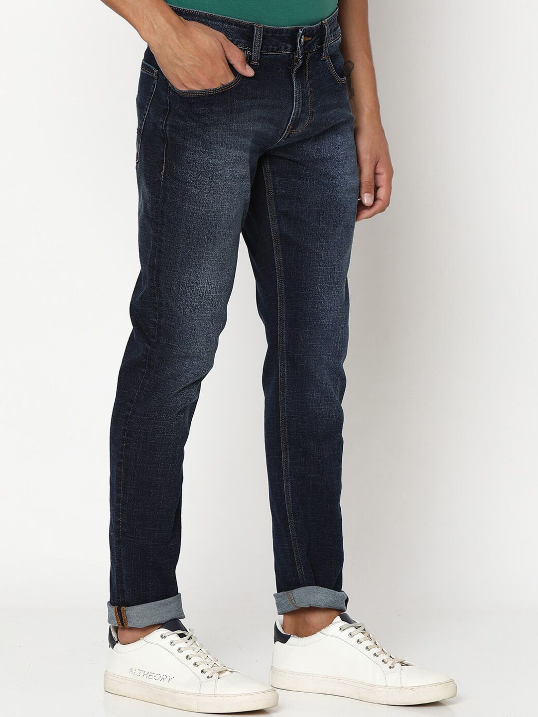 SPYKAR Men Skinny Fit Low-Rise Heavy Fade Stretchable Jeans
