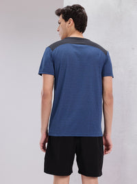 HRX by Hrithik Roshan Men Contrast Panel Rapid-Dry Training T-shirt