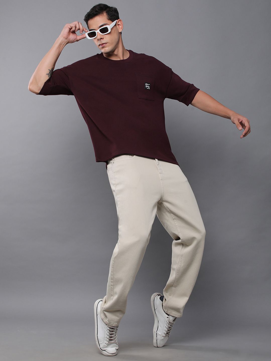 Difference of Opinion Men Oversized Drop Shoulder Ultra Soft Drapey Cotton T-Shirt