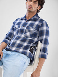 SPYKAR Men Slim Fit Opaque Checked Spread Collar Casual Shirt