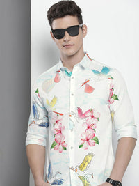 The Indian Garage Co Men Slim Fit Floral Printed Cotton Casual Shirt