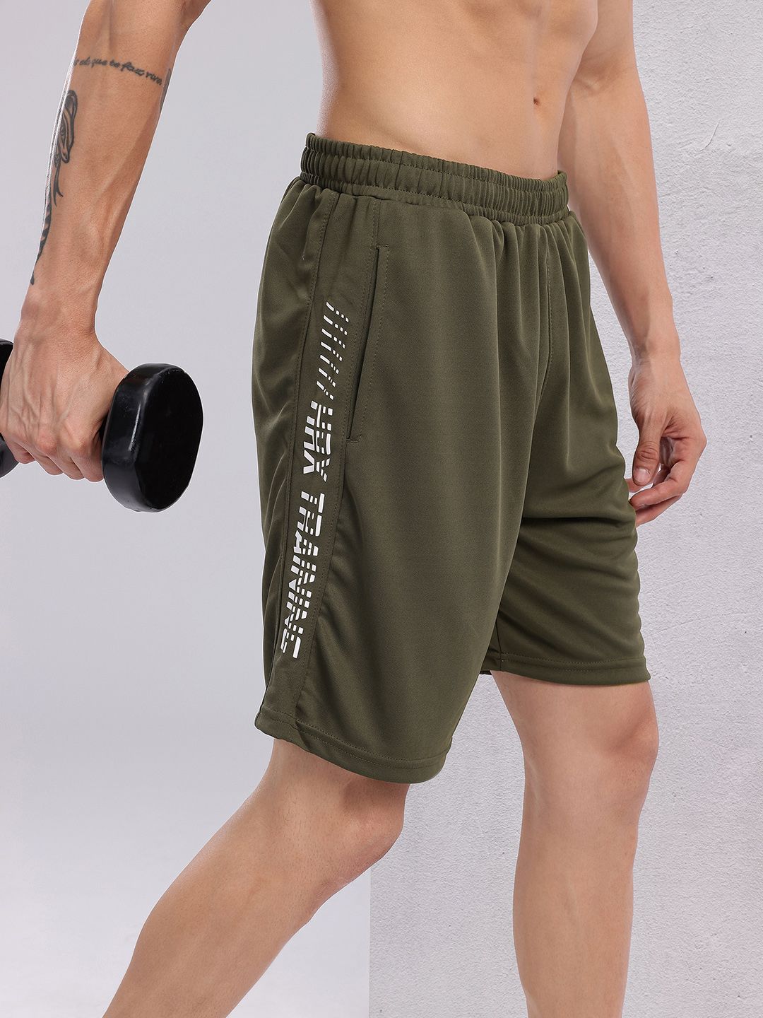 HRX by Hrithik Roshan Men Typography Print Rapid-Dry Training Shorts