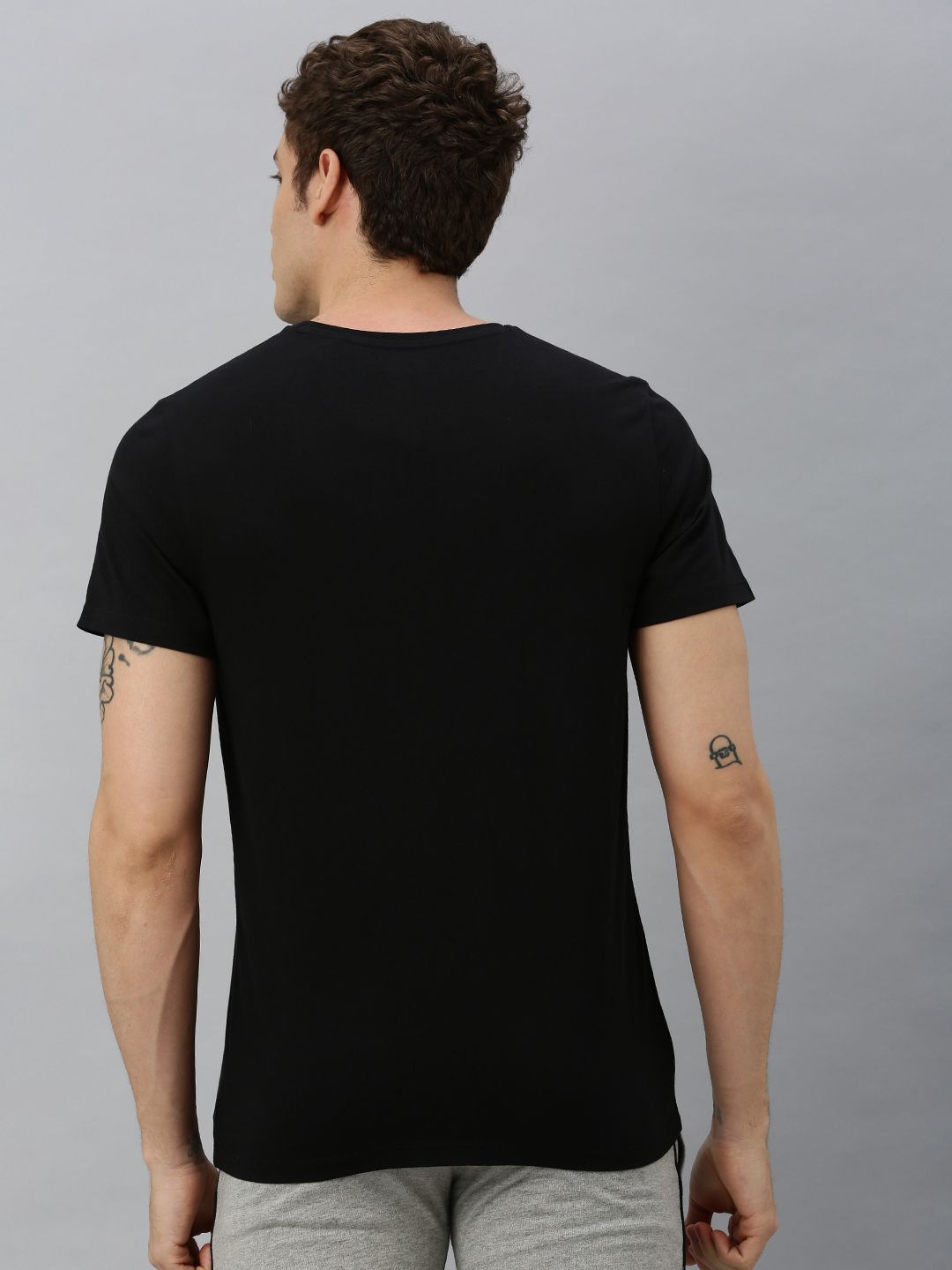 HRX by Hrithik Roshan Men Black Printed Bio-Wash Training Tshirt