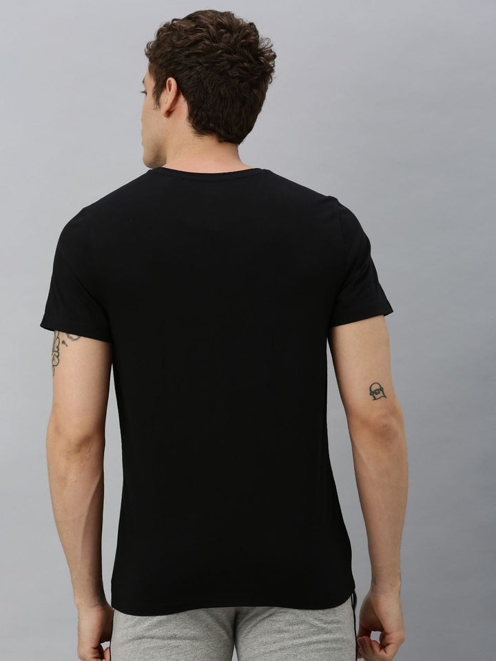HRX by Hrithik Roshan Men Black Printed Bio-Wash Training Tshirt