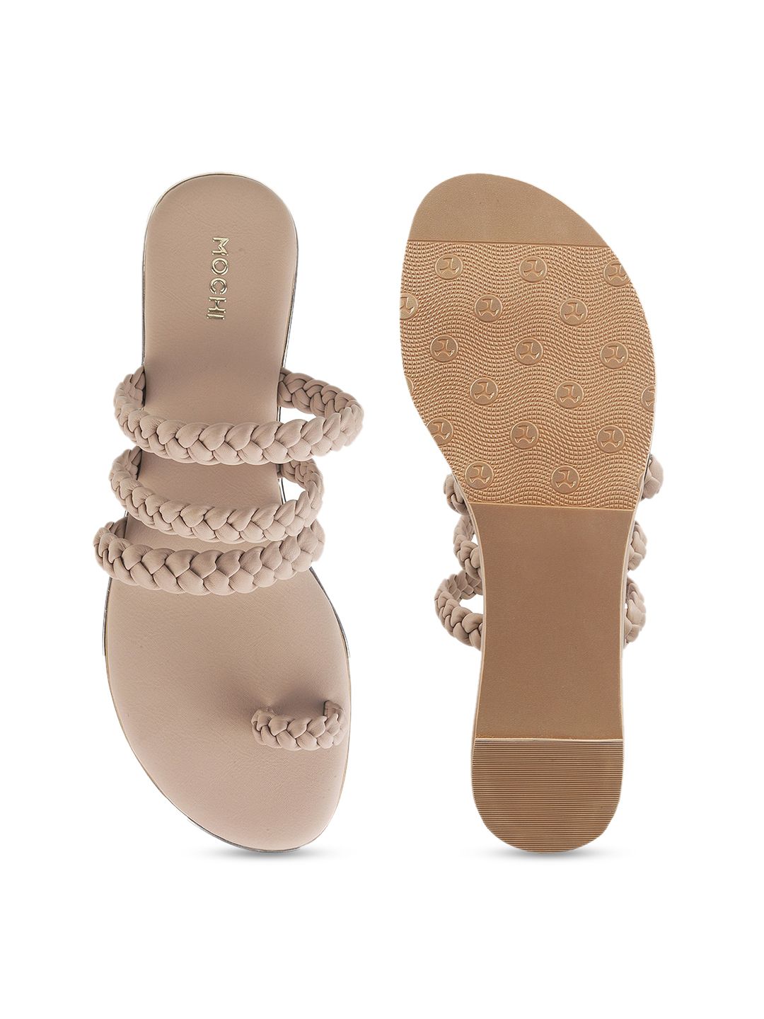 Mochi Women Braided One Toe Flats