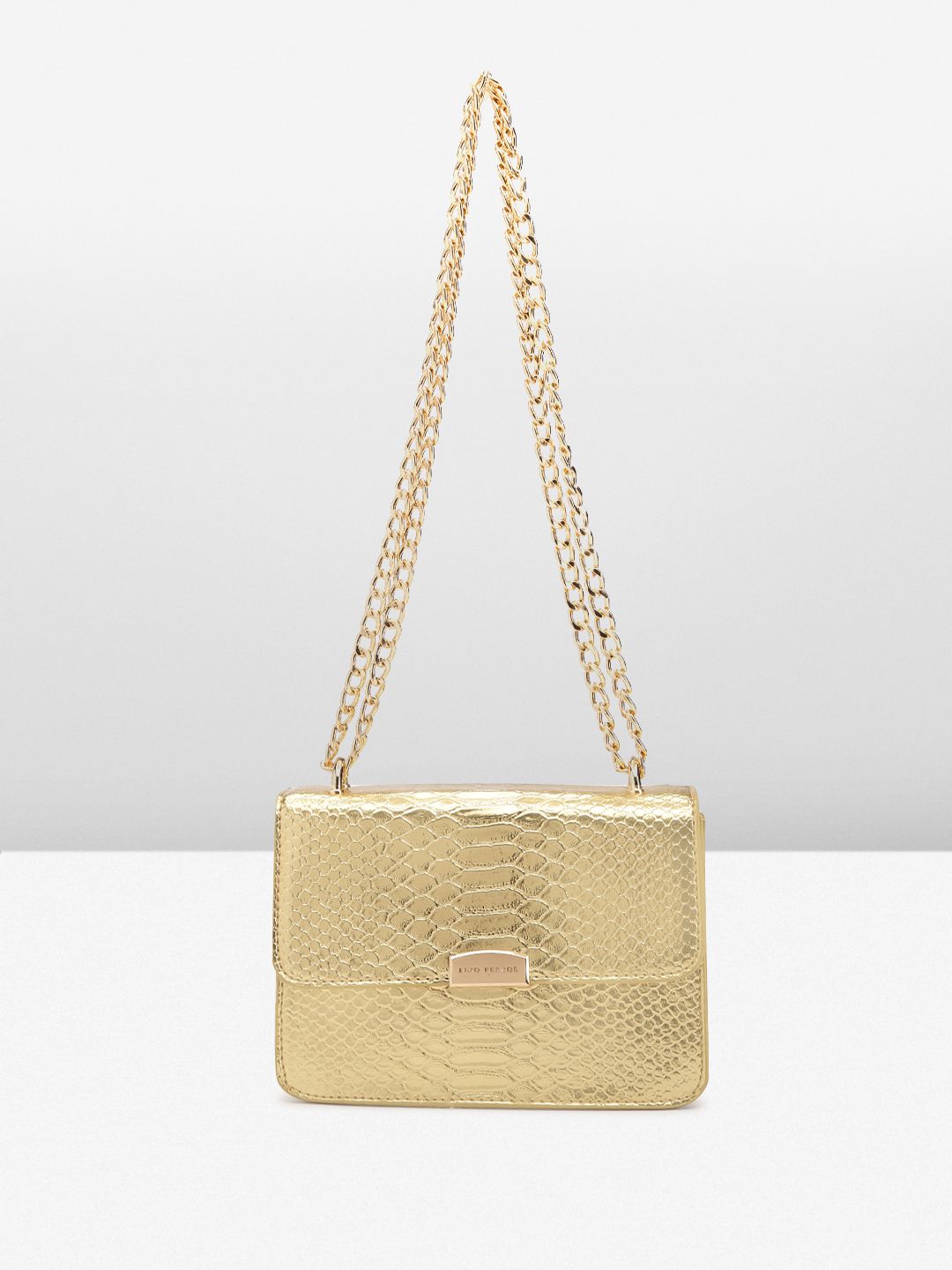 Lino Perros Snake Skin Textured Structured Sling Bag