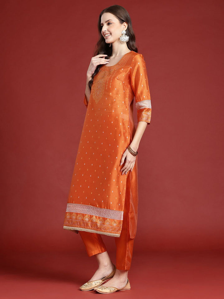 Anouk Ethnic Motifs Print Gotta Patti Kurta Set