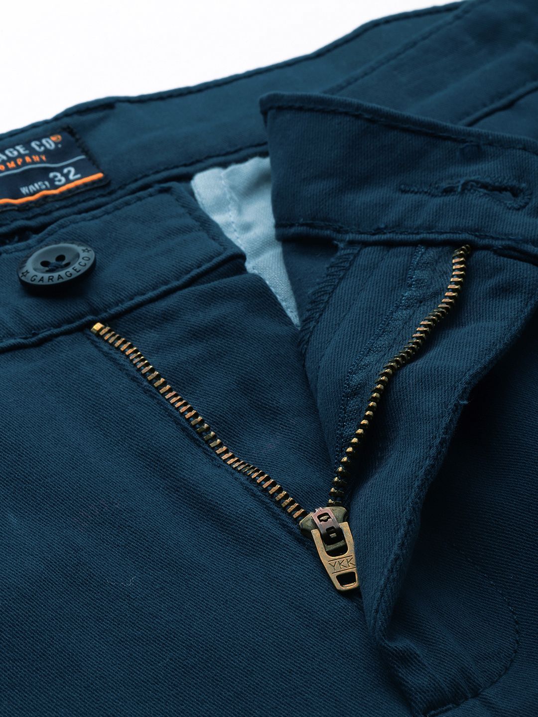 The Indian Garage Co Men Teal Slim Fit Cargos Trousers