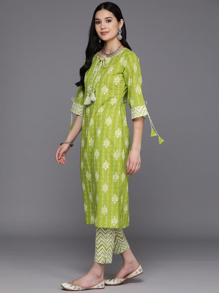 Libas Ethnic Motifs Printed Regular Pure Cotton Kurta With Trousers & Dupatta