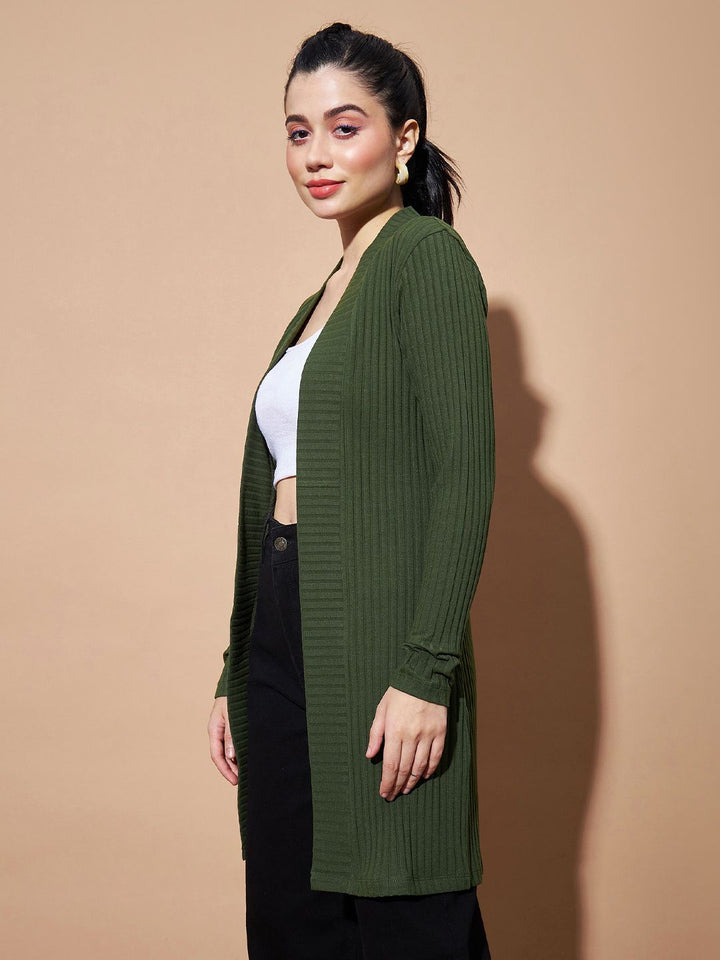 Sassafras Asas Wanita Ribbed Longline Front Open Shrug