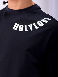 The Indian Garage Co Men Back Printed Boxy Oversized Round Neck Pure Cotton T-shirt