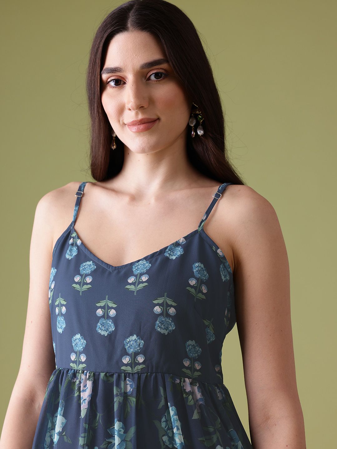 Anouk Floral Printed Ethnic Dress