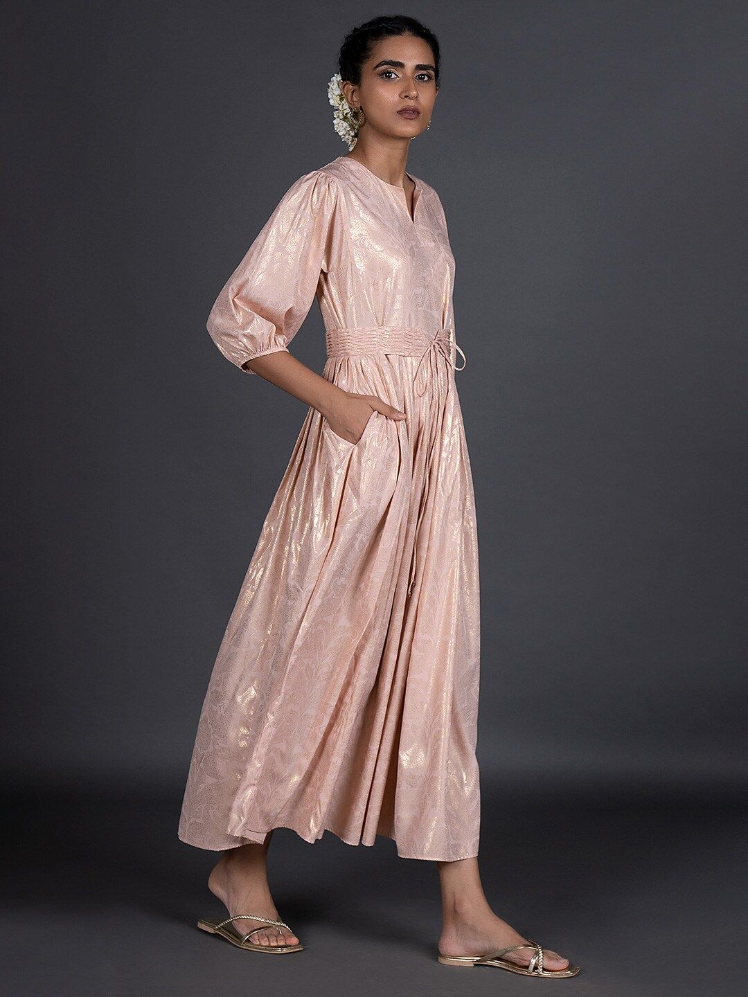 W Pink Ethnic Maxi Maxi Dress