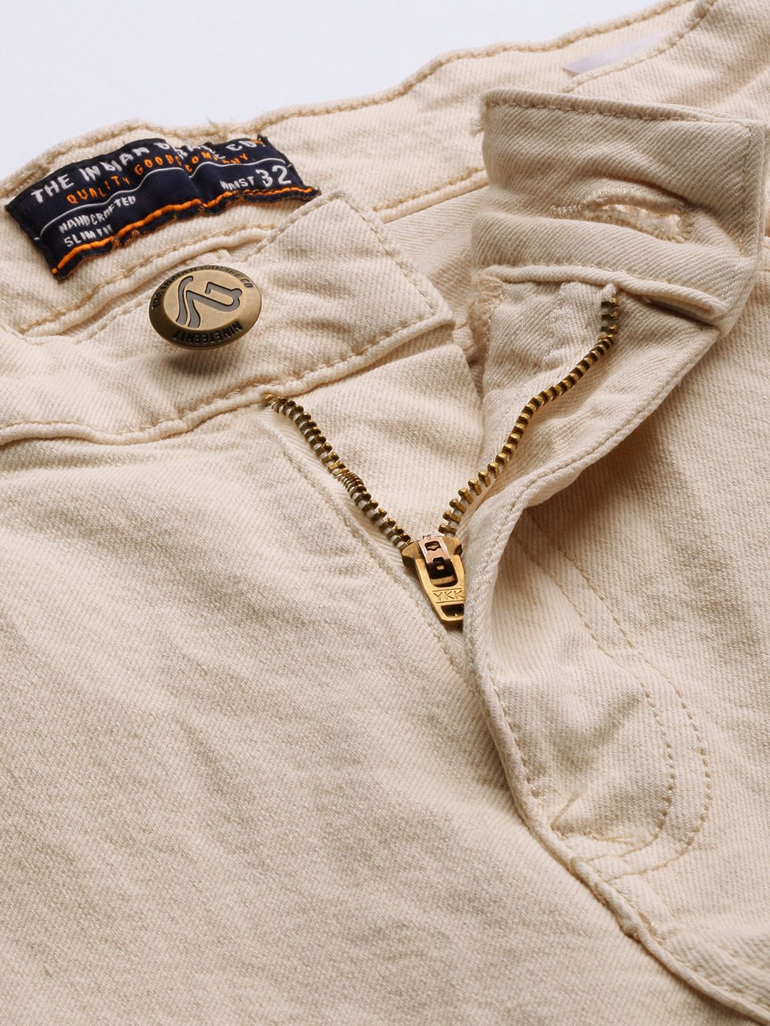 The Indian Garage Co Men Beige Slim Fit Stretchable Jeans