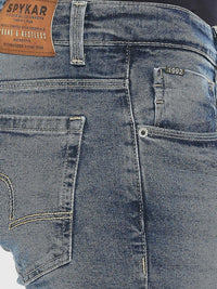 SPYKAR Men Clean Look Heavy Fade Whiskers & Chevrons Super Skinny Fit Cotton Jeans