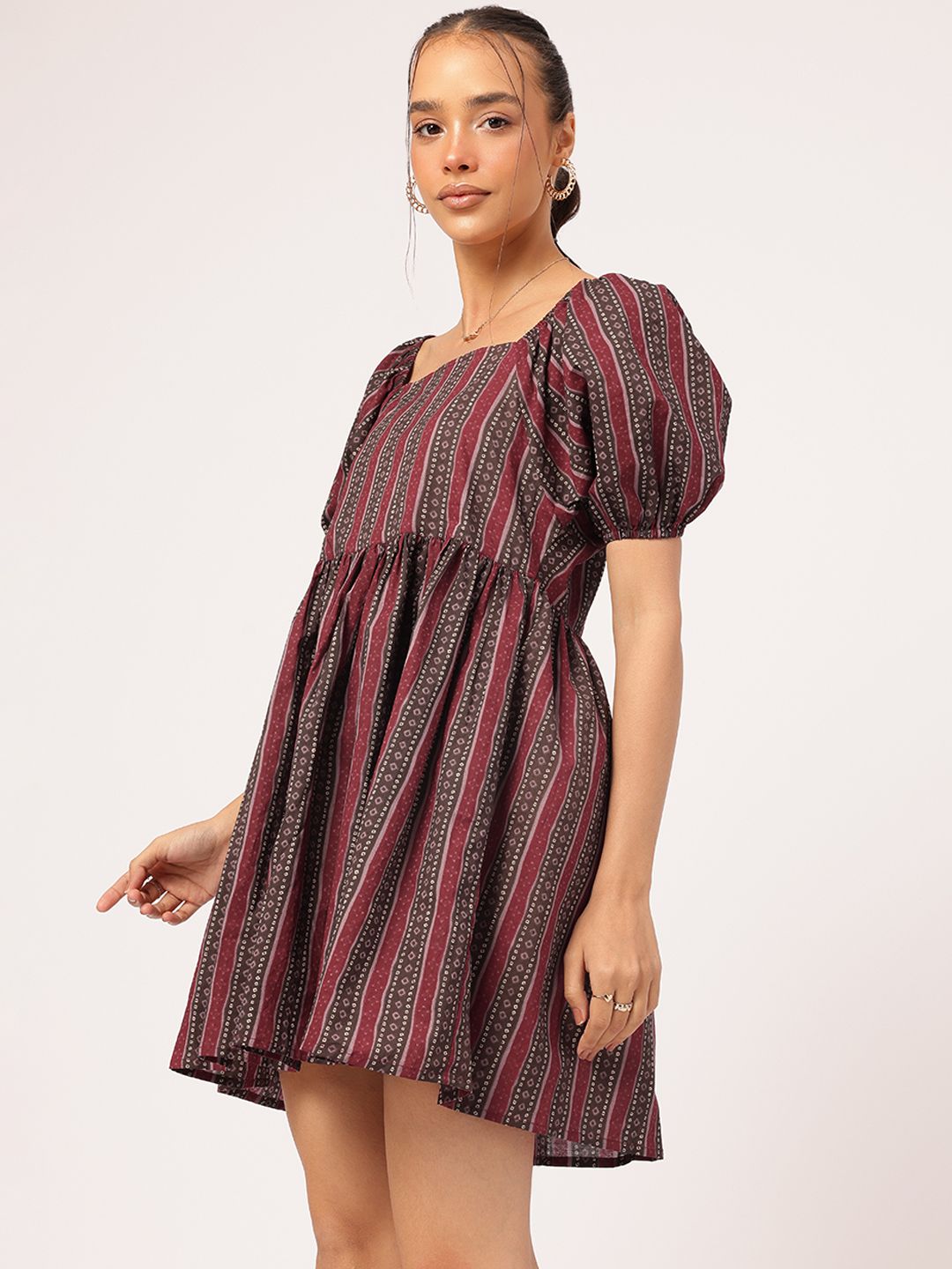 DressBerry Cultural Cascade Ethnic Print Mini A-line Dress