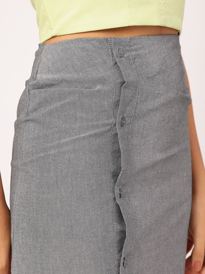 DressBerry Less is More Pleated Detail Straight Skirt