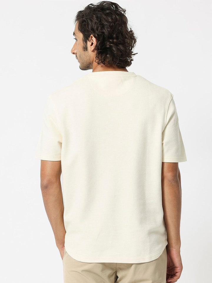 RARE RABBIT Men Buenos Round Neck Slim Fit Cotton T-Shirt