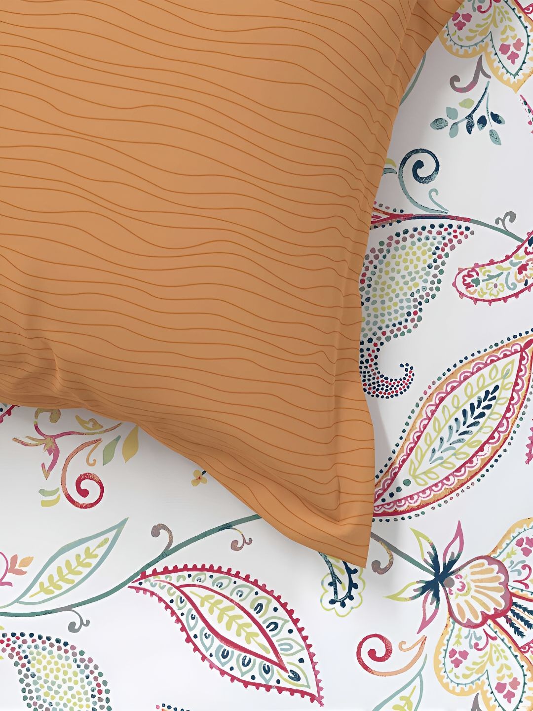 MYTRIDENT Eden Garden Flat 144TC Queen Cotton 1 Bedsheet with 2 Pillow Covers