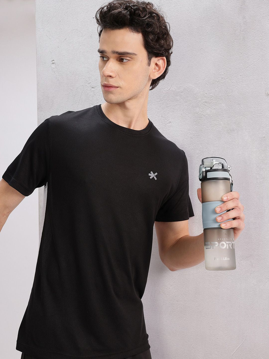 HRX by Hrithik Roshan Printed Colourblocked Perforated Rapid-Dry Running T-shirt