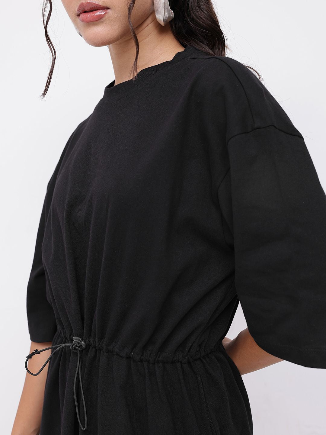 DressBerry Comfy Touch Pure Cotton T-Shirt Dress With Toggle Waist