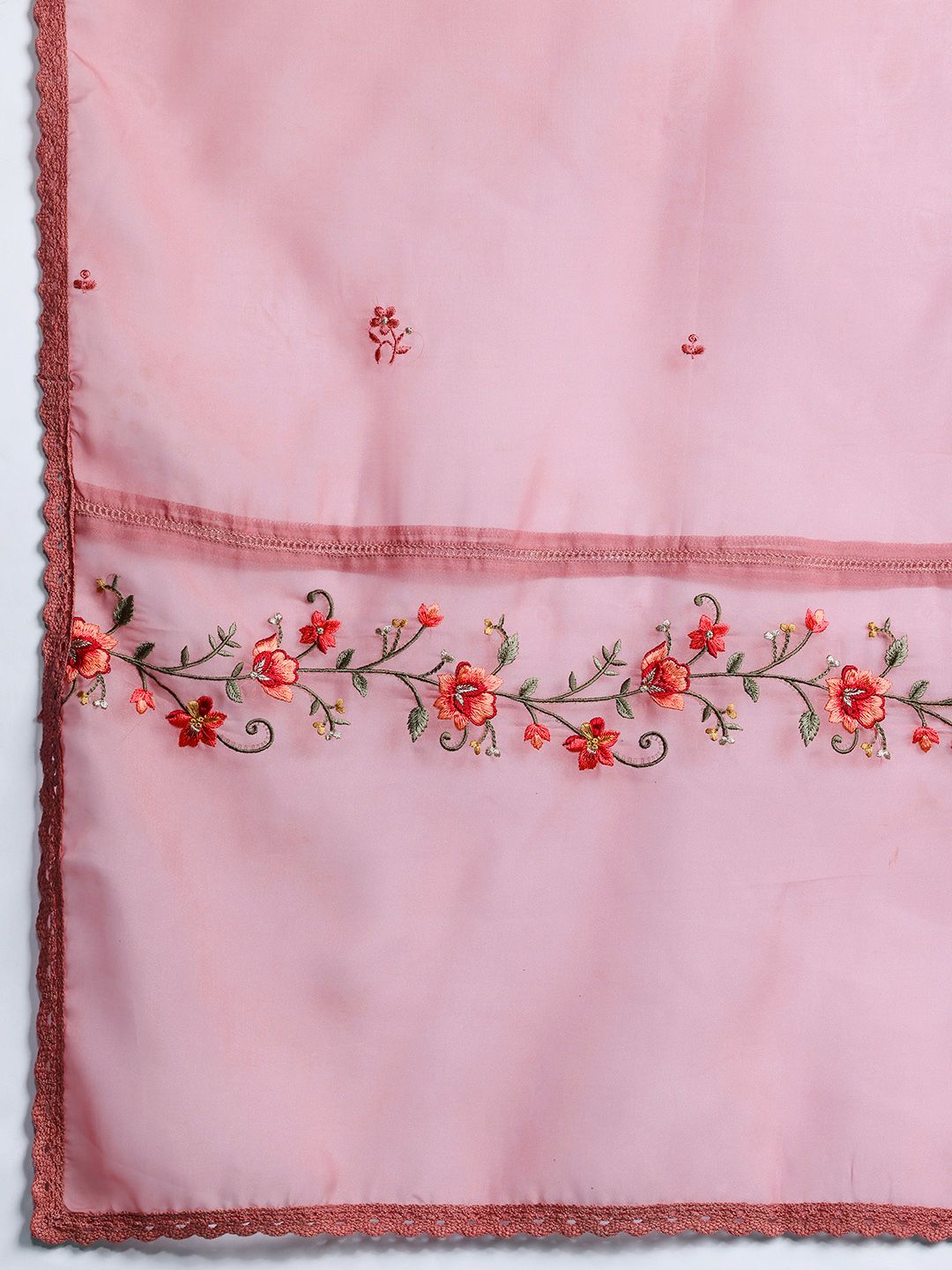 Indo Era Floral Embroidered Thread Work Kurta with Trousers & With Dupatta