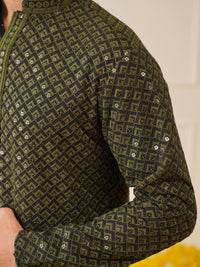 Jompers Geometric Embroidered Pure Cotton Strigth Kurtas