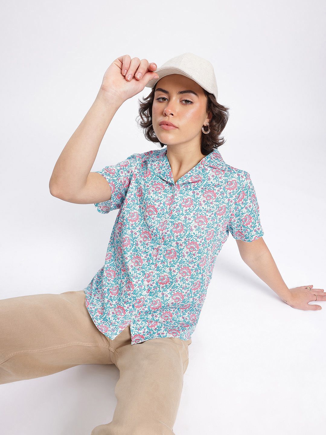 DressBerry Garden Vibes Floral Print Shirt