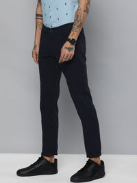 The Indian Garage Co Men Navy Blue Slim Fit Solid Chinos