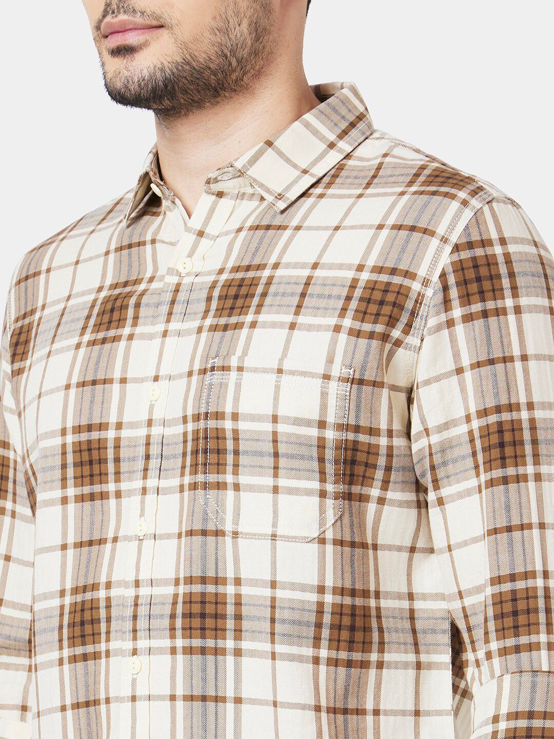 Spykar Classic Tartan memeriksa baju kasta Kain