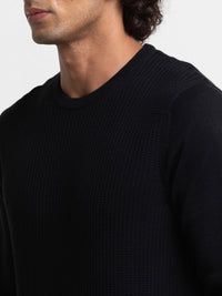 SPYKAR Pure Cotton Self Design Cable Knit Pullover Sweaters