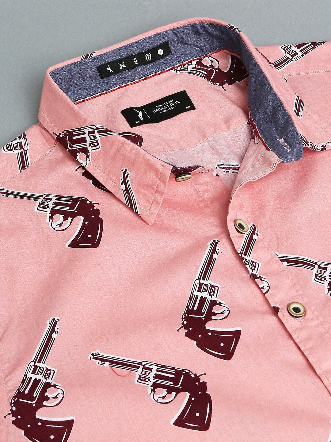 Thomas Scott Classic Slim Fit Conversational Printed Pure Cotton Casual Shirt
