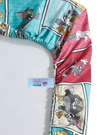 Myntra Elegant Homes Multicoloured Cartoon Characters 400 TC Single Bedsheet with 1 Pillow Covers