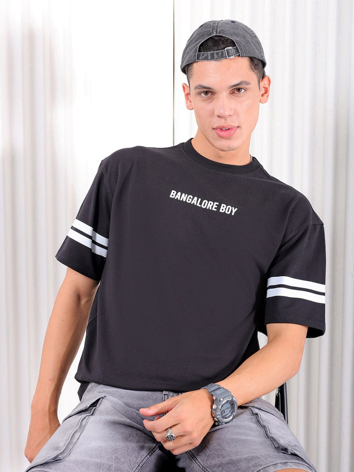 The Indian Garage Co Typography Printed Pure Cotton Boxy T-shirt