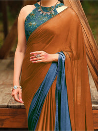 Saree mall Ombre Beads and Stones Pure Chiffon Sarees