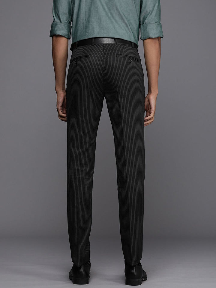Raymond Men Striped Slim Fit Formal Trousers