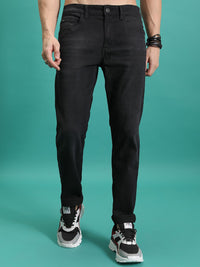 HIGHLANDER Men Tapered Fit Mid-Rise Clean Look Light Fade Stretchable Jeans