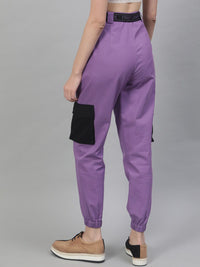 STREET 9 Women Lavender Regular Fit Solid Regular Trousers