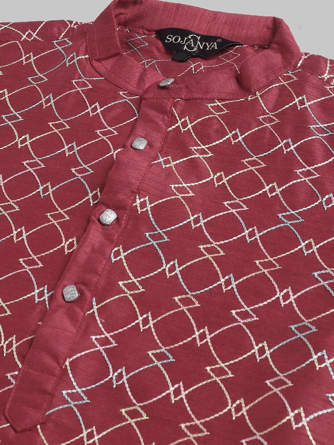 SOJANYA Embroidered Straight Kurta With Churidar