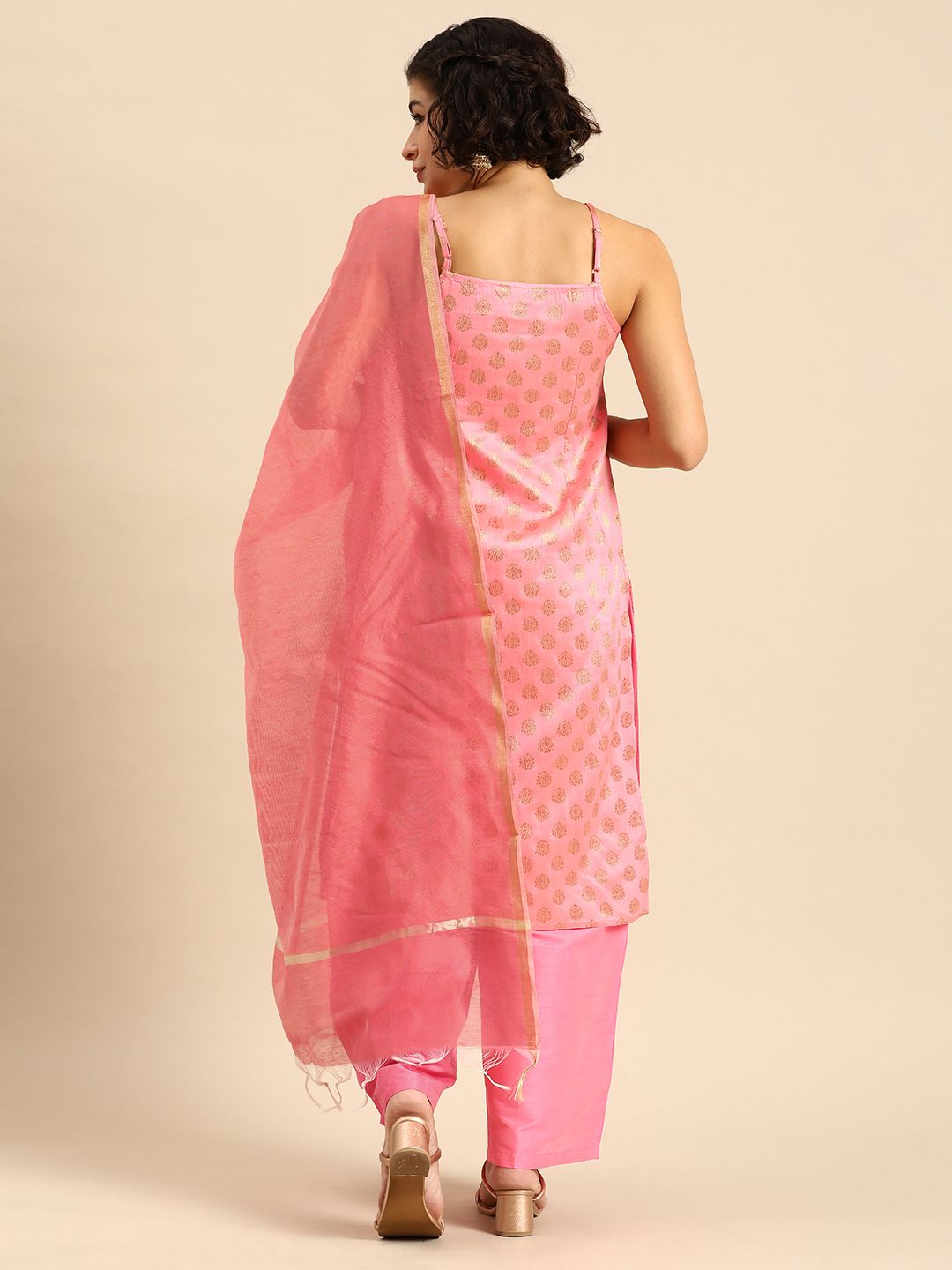 Anouk Women Ethnic Motifs Woven Design Kurta With Palazzos & Dupatta