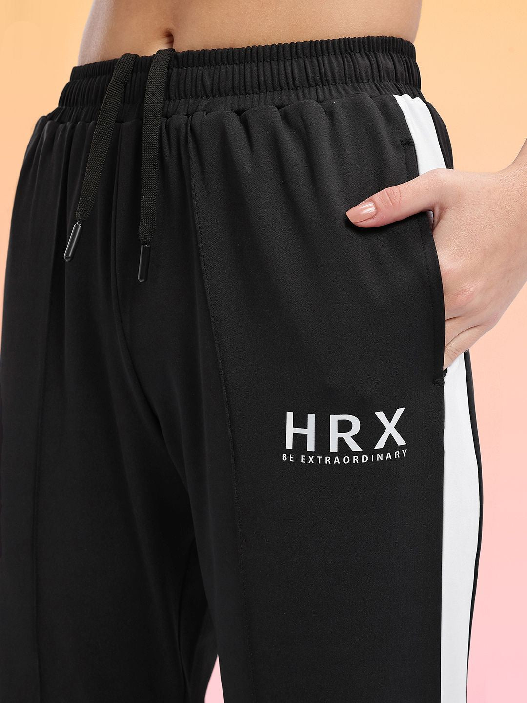 HRX by Hrithik Roshan Women Brand Logo Detail Rapid-Dry Cropped Running Track Pants