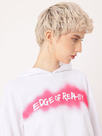 DressBerry Printed Cotton Terry Boxy Fit Hooded Sweatshirt