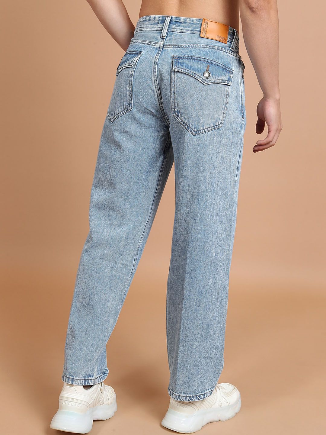HIGHLANDER Men Blue Wide Leg Mid-Rise Cotton Jeans
