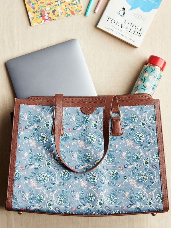 TEAL BY CHUMBAK Floral Printed Oversized Shopper Shoulder Bag