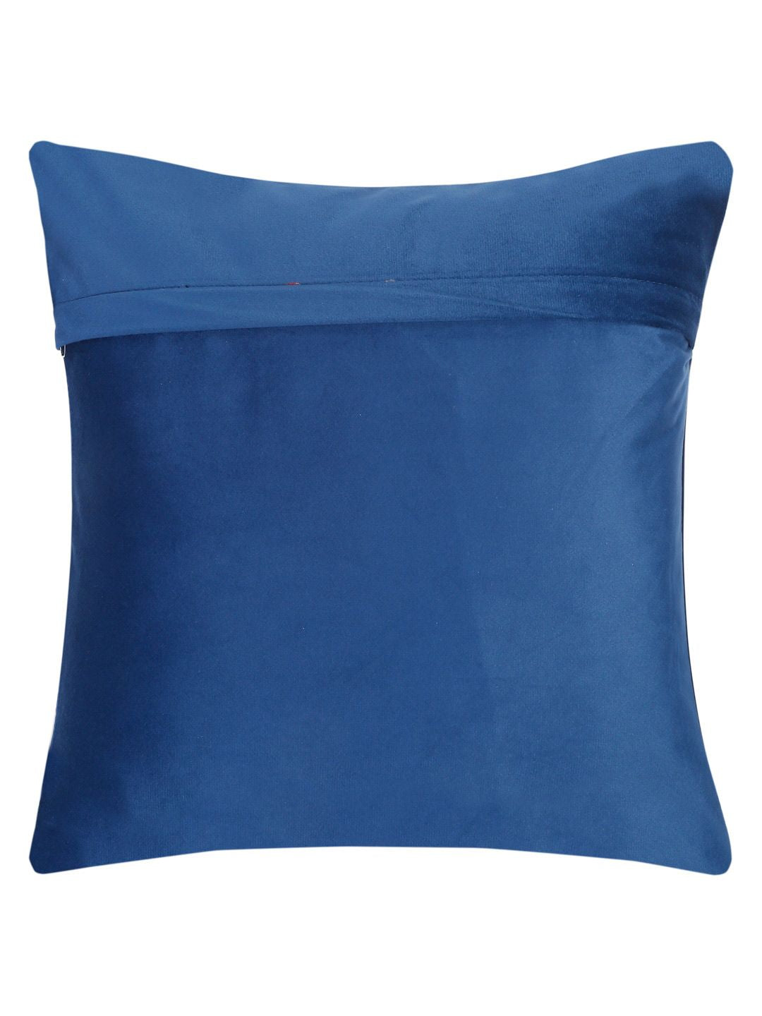 HOSTA HOMES Blue & Gold Set of 5 Floral Velvet Square Cushion Covers